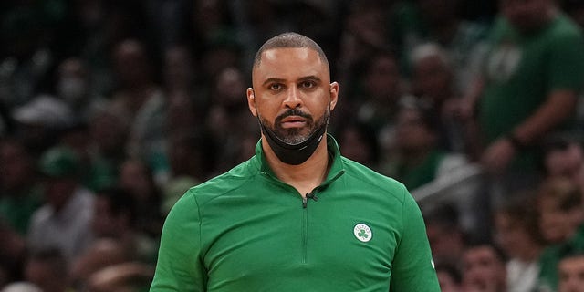 Celtics' head coach Ime Udoka during the NBA Finals on June 8, 2022, at the TD Garden in Boston.