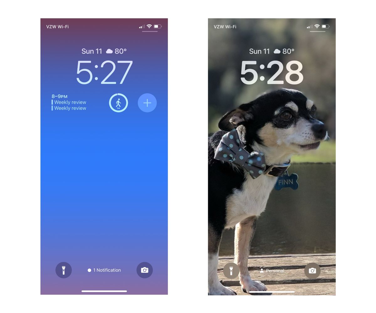 Two separate lock screen options on iOS 16.