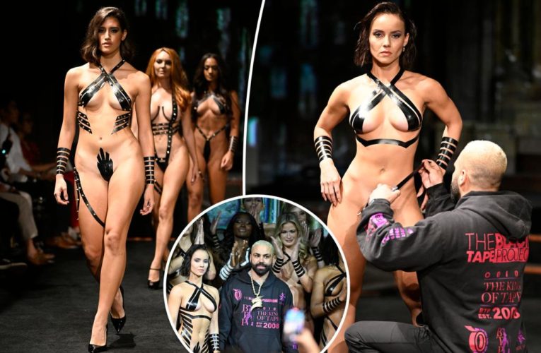 Models wear nothing but tape on New York Fashion Week runway