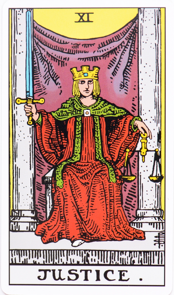 Justice tarot card.