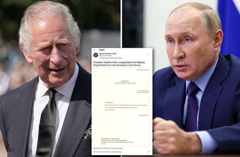 Putin sends congrats to King Charles despite past Hitler jibe