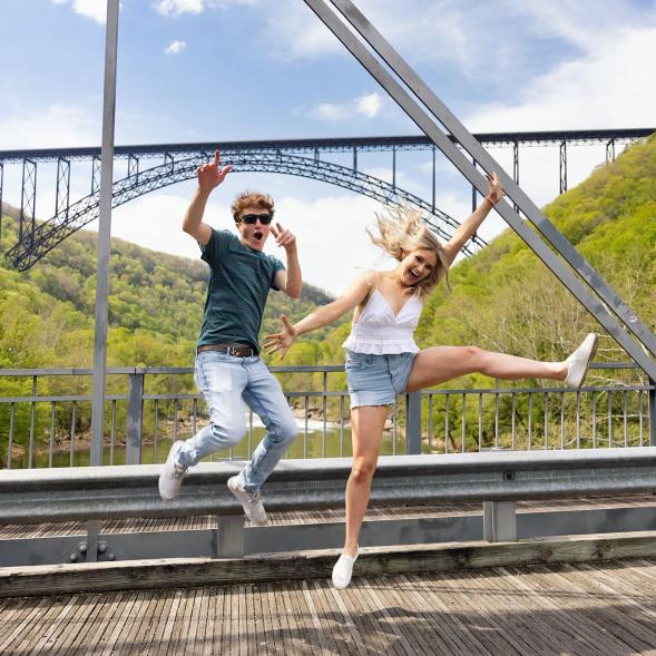 Bridge walk with Madison in West Virginia.