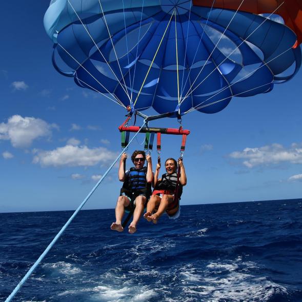 Parasailing with Liv in Hawaii.