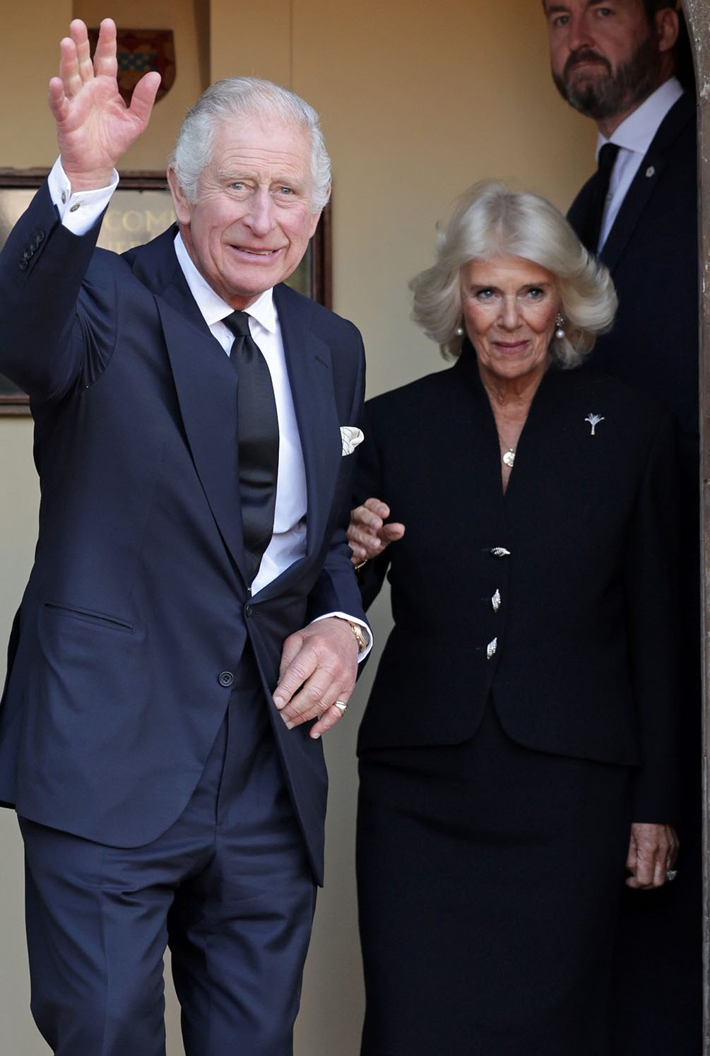 King Charles III and Queen Consort Camilla are pictured in Cardiff on Friday.