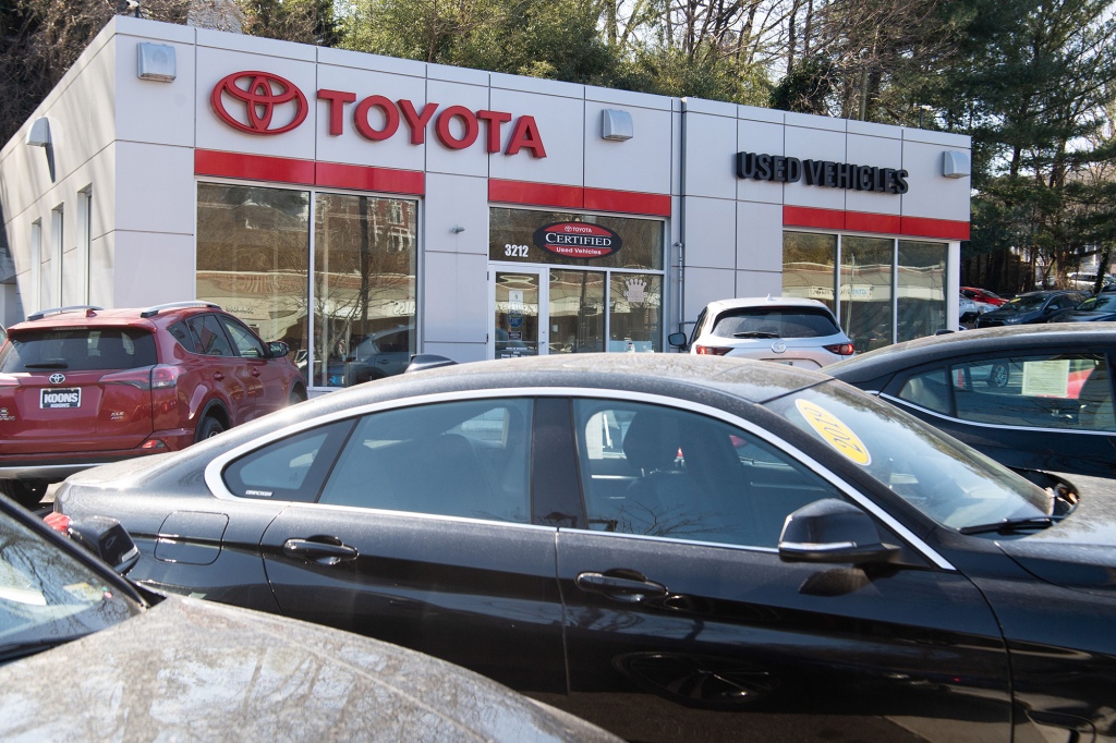 A photo of a Toyota's dealership.