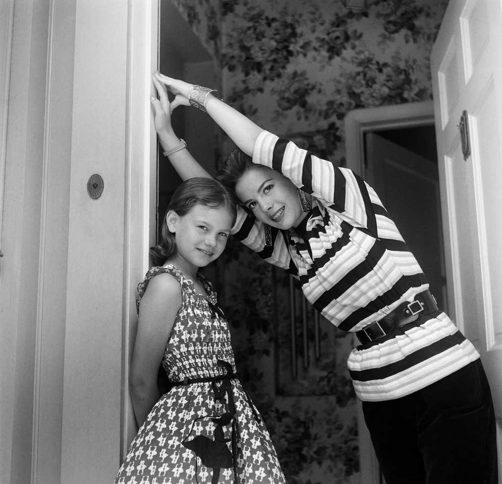 Actress Natalie Wood and her sister Lana Wood pose for a portrait at home in Los Angeles,CA.