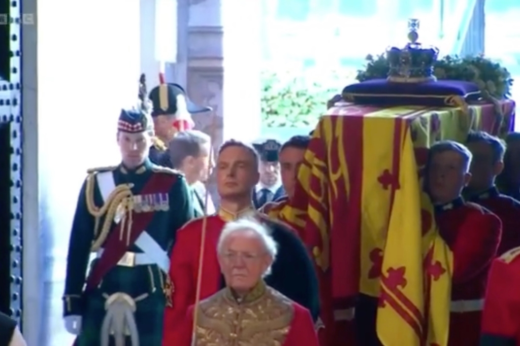 Major Thompson was seen in the procession of the Queen’s coffin was escorted from Buckingham Palace to Westminster Hall.