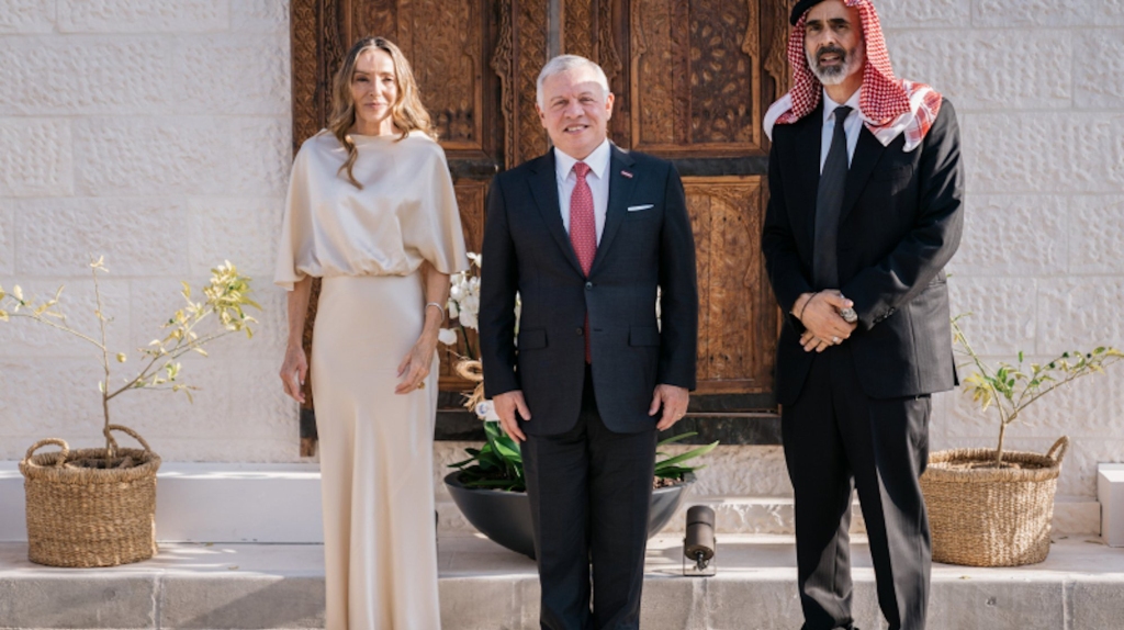 King Abdullah (center) attends the August wedding of his cousin, Prince Ghazi Bin Muhammad to Princess Miriam of Turnovo, a Spanish jewelry designer and socialite.