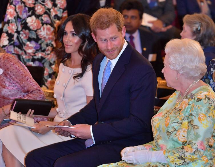 Meghan, Harry, and the queen.