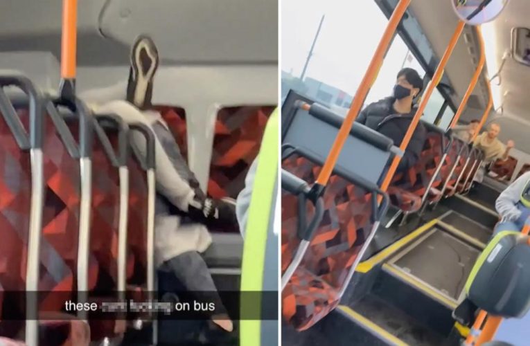 Watch as a commuter calls out couple having sex on a bus