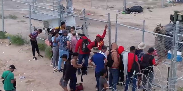 Illegal immigrants seek entry to the U.S. at the southern border in Eagle Pass, Texas.