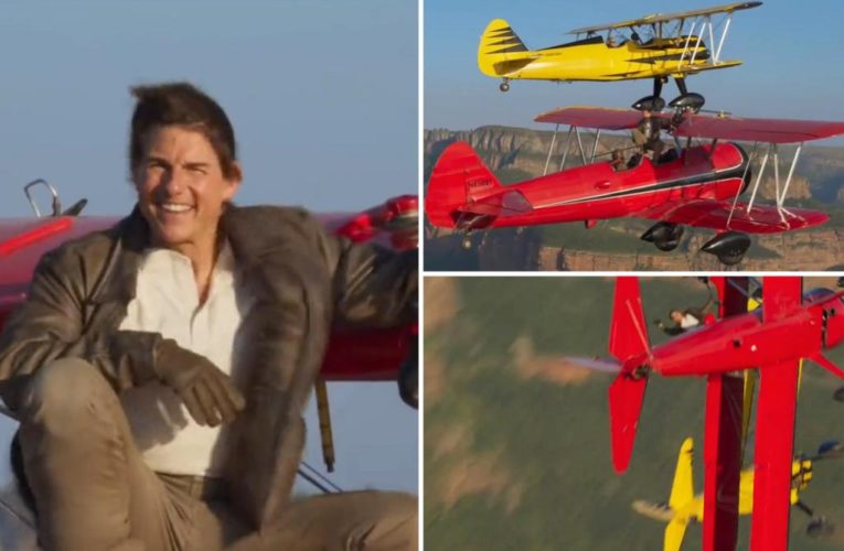 Tom Cruise promotes new ‘Mission Impossible’ movie with insane stunt