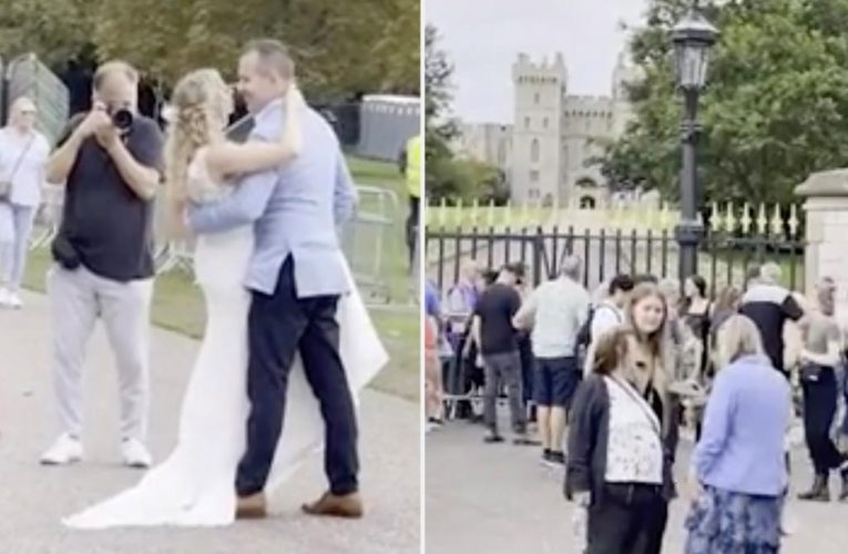 Newlyweds scolded for Windsor Castle photos after Queen’s death