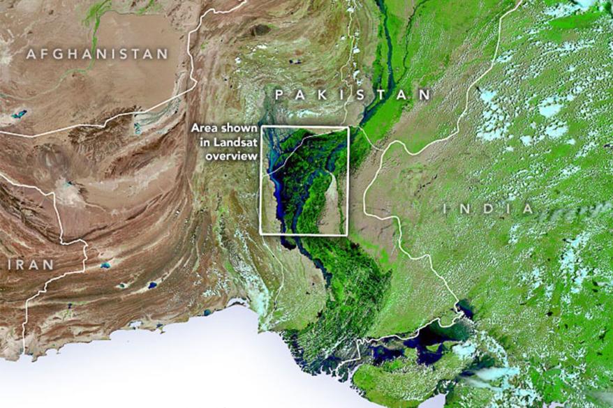 NASA images of Pakistan during monsoon season.