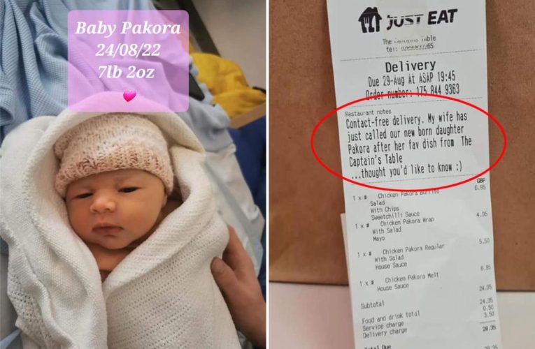 British restaurant left note that customers named their daughter Pakora after their favorite curry