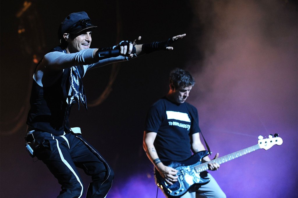 Perry Farrell and Eric Avery of Jane’s Addiction performing on stage