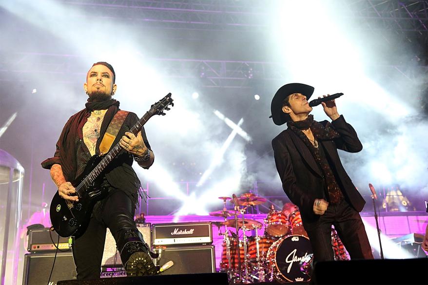 A photo of Dave Navarro and Perry Farrell performing on stage for Jane’s Addiction