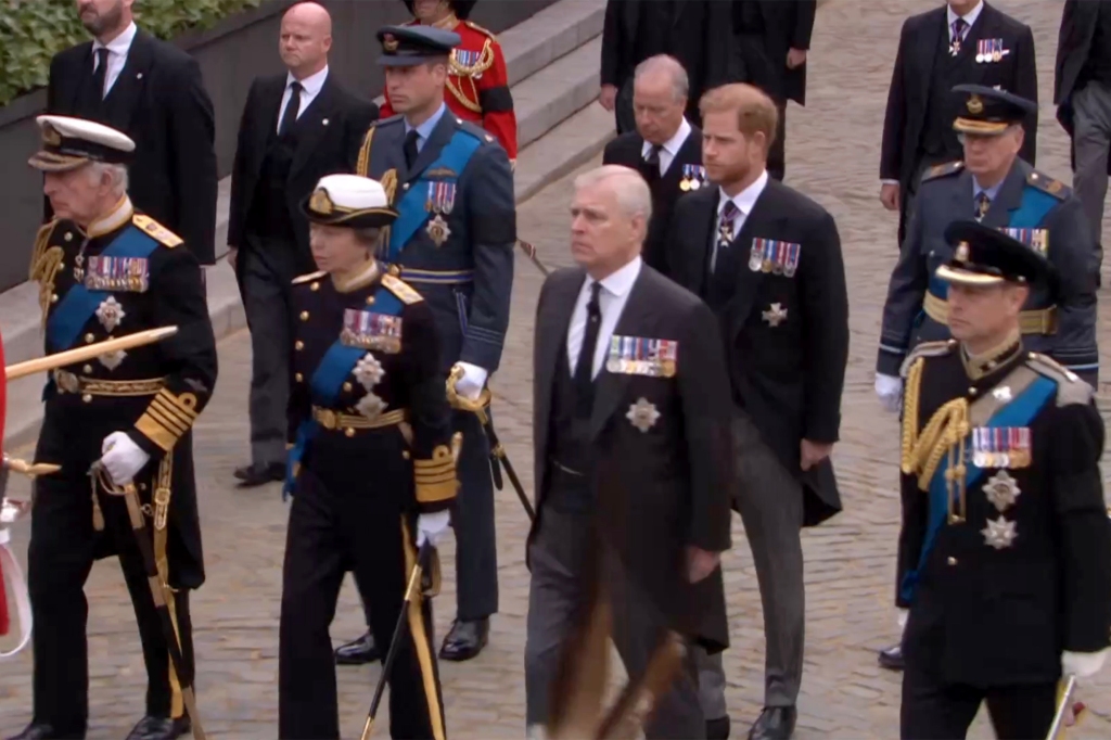 Prince Andrew during the procession to Westminster Abbey.