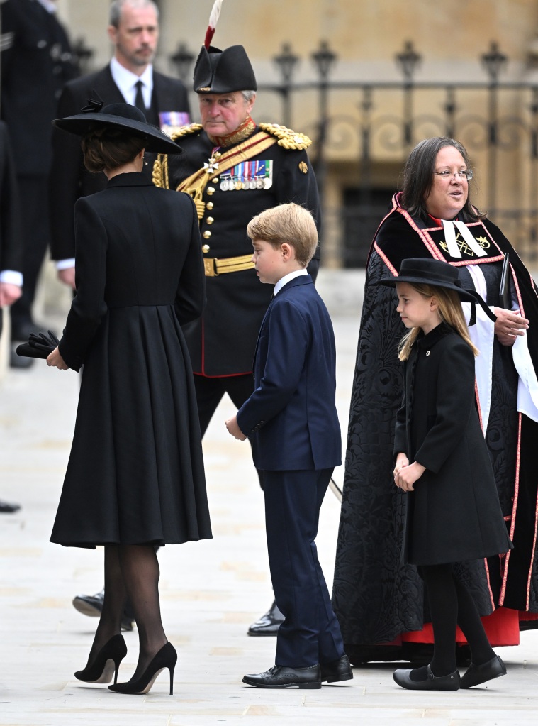 Princess Charlotte, Prince Goerge joined senior royals throughout the state funeral service and subsequent processions.