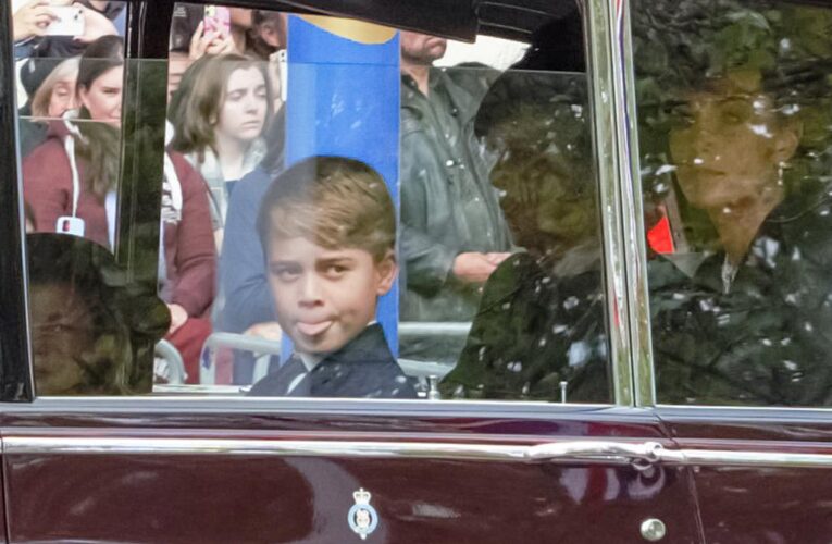 Prince George sticks out tongue to crowd at Queen’s funeral
