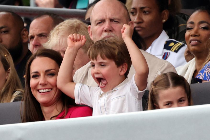 Louis, age 4, refused to sit still during his great-grandmother's platinum parade in June.