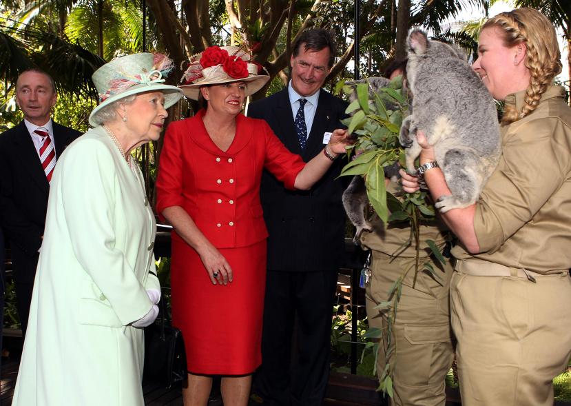 In 2011, Queen Elizabeth headed to Brisbane, Australia, where Queensland Premier Anna Bligh walked her through Rainforest Walk, Southbank--and introduced her to a koala.