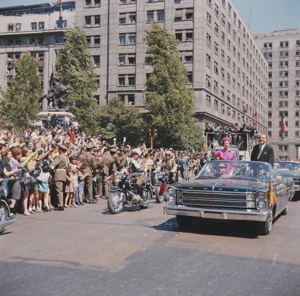 In 1968, Queen Elizabeth stood in the back of an open-top Ford limo beside Eduardo Frei Montalva, the former president of Chile, in downtown Santiago.