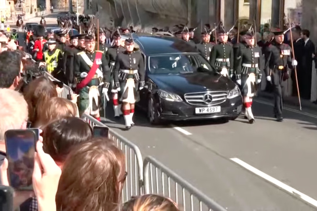 The funeral procession left the Palace of Holyroodhouse and terminated at St. Giles Cathedral, where a service will be held.  