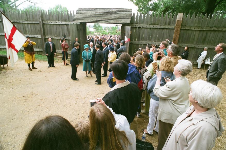 Queen Elizabeth and Prince Philip at Jamestown.