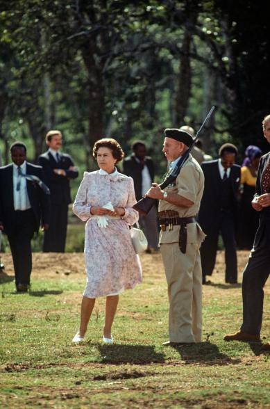 In 1983, Queen Elizabeth and Prince Philip stood on the grounds outside the Treetops hotel in Nairobi. Three decades earlier, the Queen was at the same hotel when she learned of her father's death and that she would become the United Kingdom's next monarch.