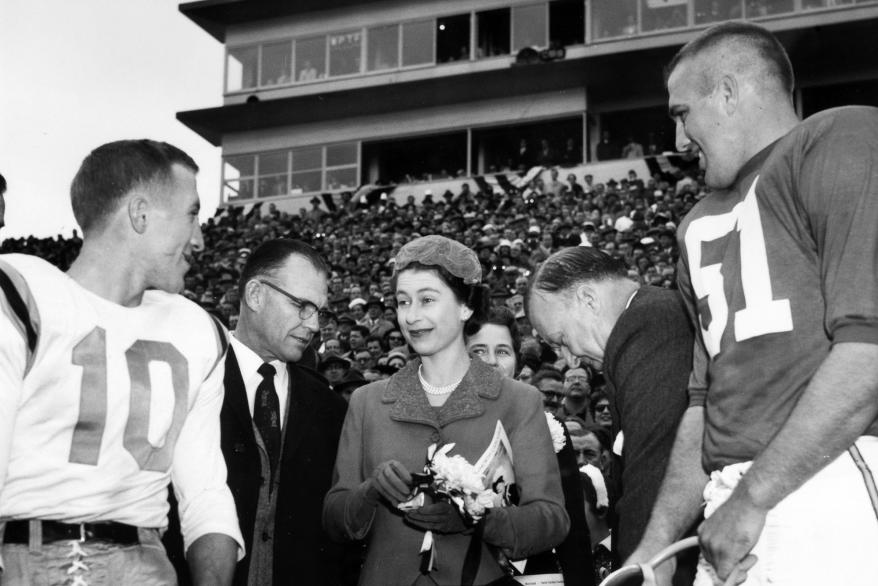 Queen Elizabeth also attended a football game at the University of Maryland, who was playing the North Carolina Tar Heels, in 1957.