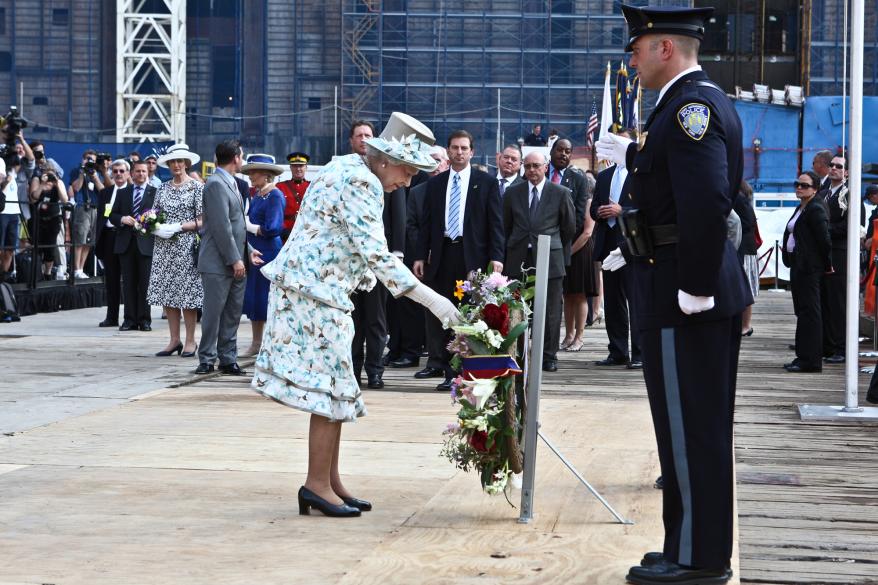 In 2010, nine years after the the 9/11 terror attacks in New York City, Queen Elizabeth II placed a wreath at Ground Zero in Lower Manhattan.