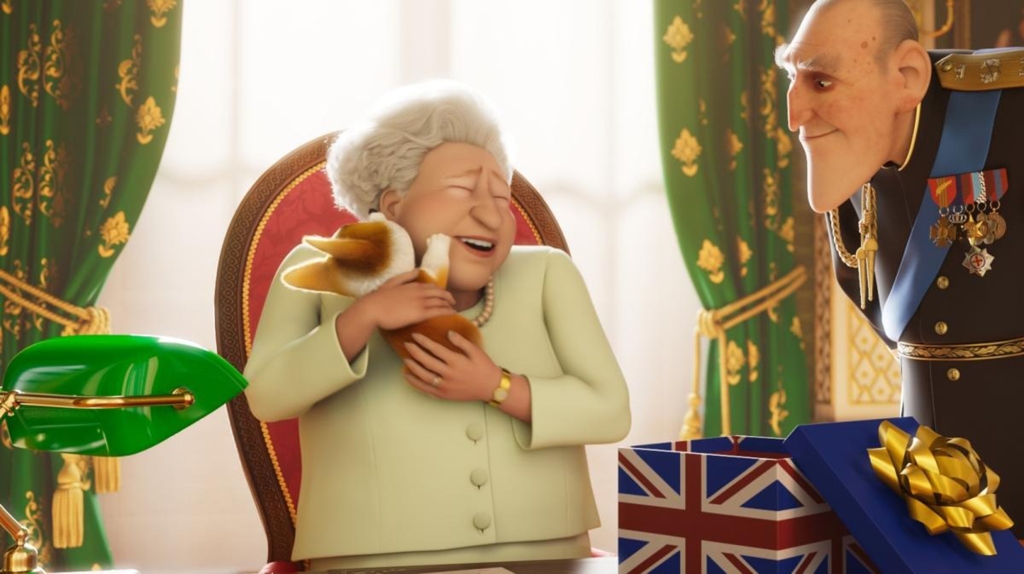 
The Queen and the Duke of Edinburgh are voiced by Julie Walters and Tom Courtenay