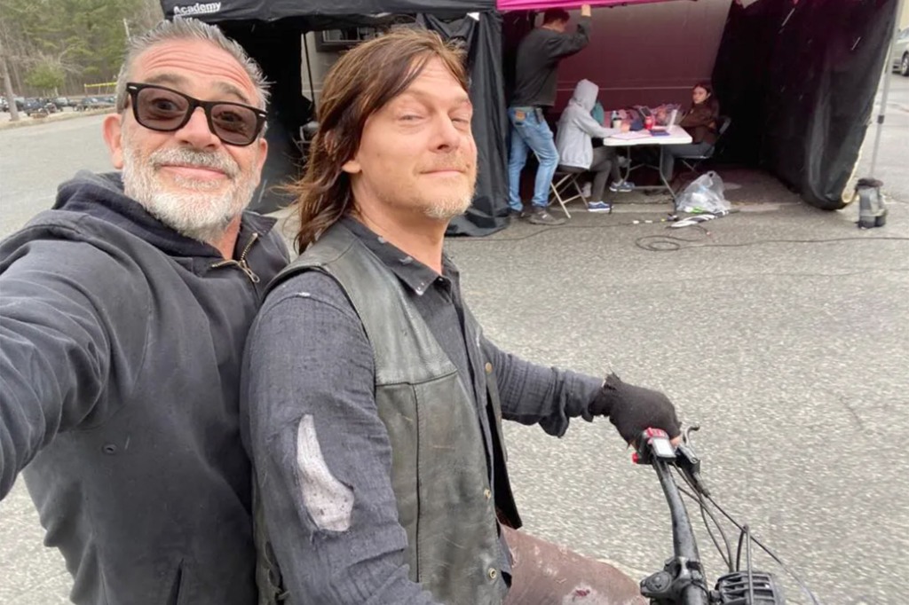 Norman Reedus & Jeffrey Dean Morgan on 'The Walking Dead' in a photo posted to Instagram earlier this week.