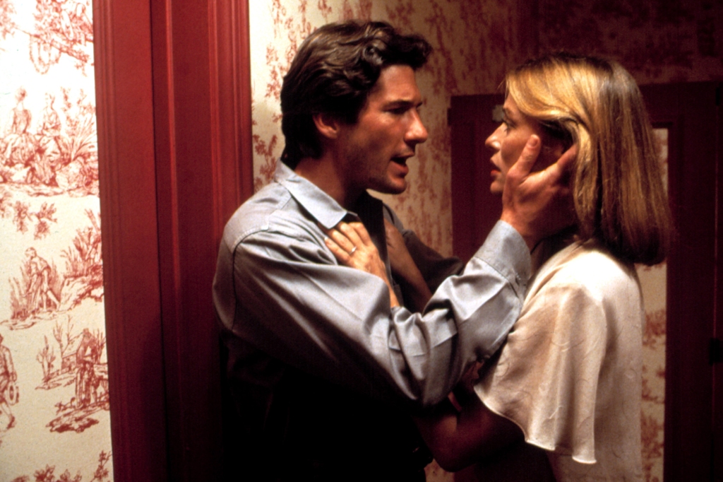 Richard Gere embracing Lauren Hutton. 