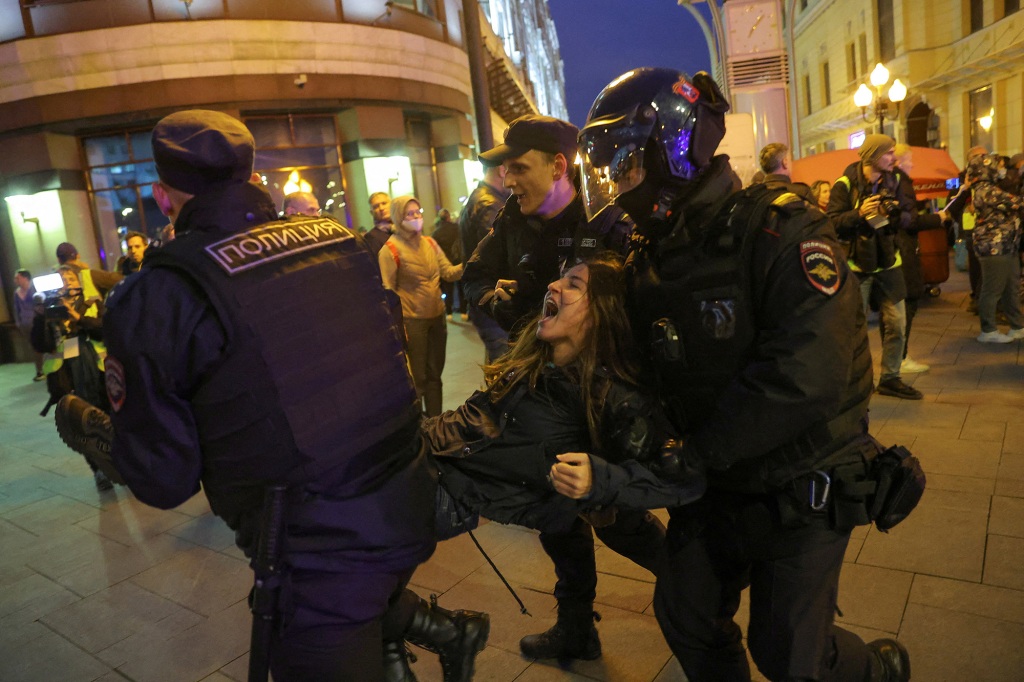 At least 1,300 people have been arrested during protests against a partial draft in Russia.