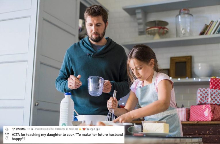 Woke crowd scolds dad for teaching young daughter to cook