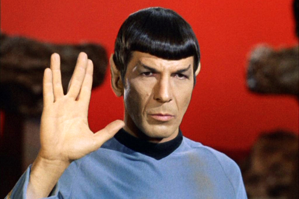 Leonard Nimoy as Mr. Spock.