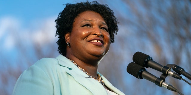 Stacey Abrams, Democratic gubernatorial candidate for Georgia, during a "One Georgia Tour" campaign event in Atlanta, Georgia on Monday, March 14, 2022.