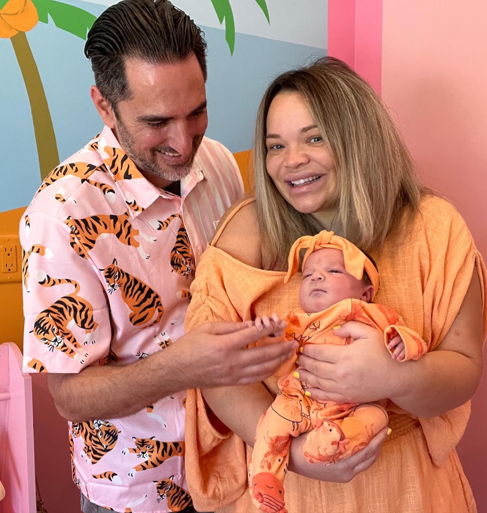 Trisha Paytas with husband Moses Hacmon and baby Malibu Barbie