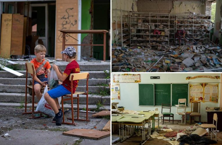 Children head back to school in Ukraine as war rages on