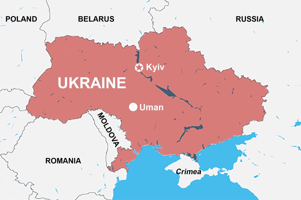 Map of Uman, Ukraine