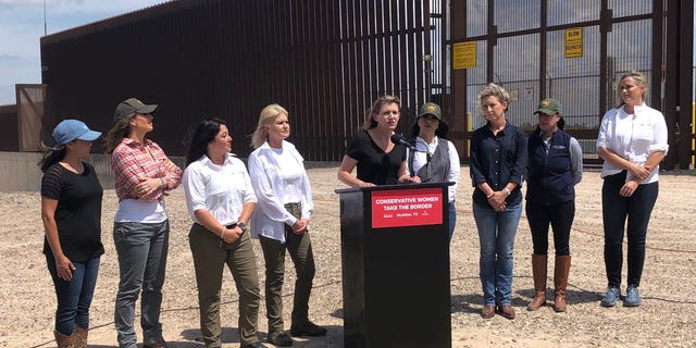 Republican congressional candidates Monica De La Cruz (Texas), Lori Chavez-DeRemer (Oregon), April Becker (Nevada), Amanda Adkins (Kansas), Jen Kiggans (Virginia), Cassy Garcia (Texas), Senate candidate Tiffany Smiley (Washington), and Rep. Mayra Flores, R-Texas, joined POLARIS National Security founder Morgan Ortagus (second from left) and Winning For Women founder Annie Dickerson (not pictured) for a tour of the U.S. Southern border between McAllen, Texas and Reynosa, Mexico on Tuesday, August 30, 2022. 