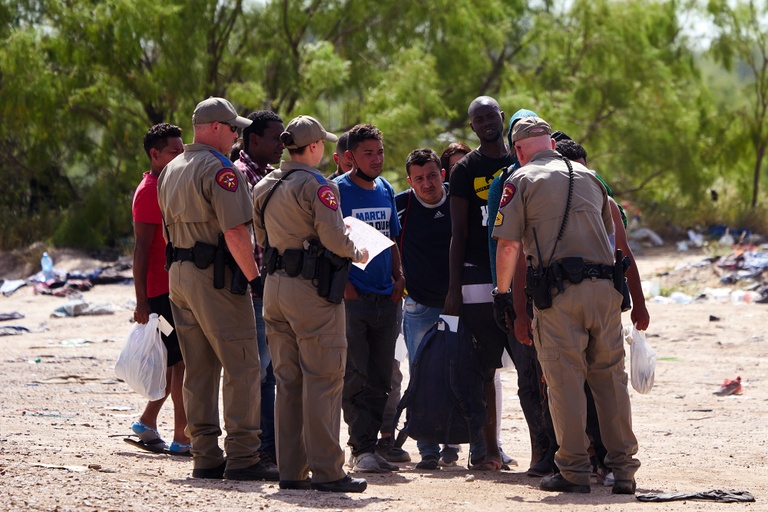 Customs and Border Patrol agents at the Southern border.