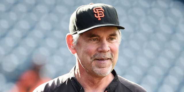 Bruce Bochy of the San Francisco Giants during batting practice before a game against the San Diego Padres at Petco Park July 21, 2015, in San Diego.