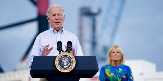 President Joe Biden, with first lady Jill Biden, delivers remarks on Hurricane Fiona in Ponce, Puerto Rico. 