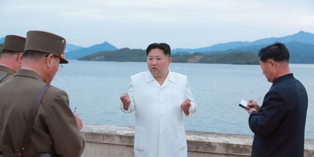 North Korea's leader Kim Jong Un speaks at an undisclosed location in North Korea, in this photo released on Oct. 9, 2022 by North Korea's Korean Central News Agency.