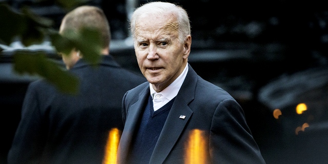 US President Joe Biden leaves Holy Trinity Catholic Church before attending the Phoenix Awards Dinner in Washington, D.C., US, on Saturday, Oct. 1, 2022.