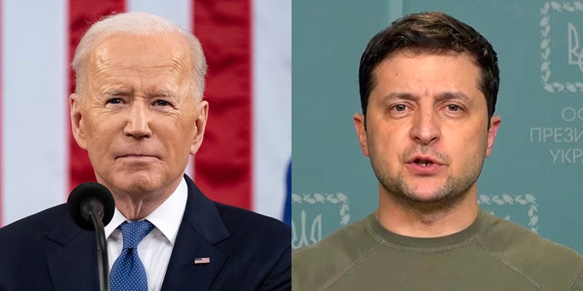 Photo of Ukraine President Volodymyr Zelenskyy and President Biden 