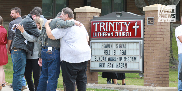 Mourners at funeral of Cayler Ellingson